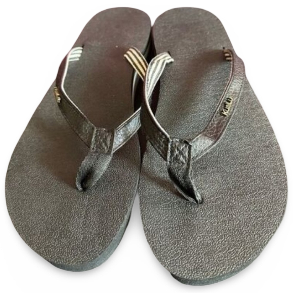 KuaiLu Black Flip Flop Sandals Womens Size 9 Comfort Thong Cushioned Casual
